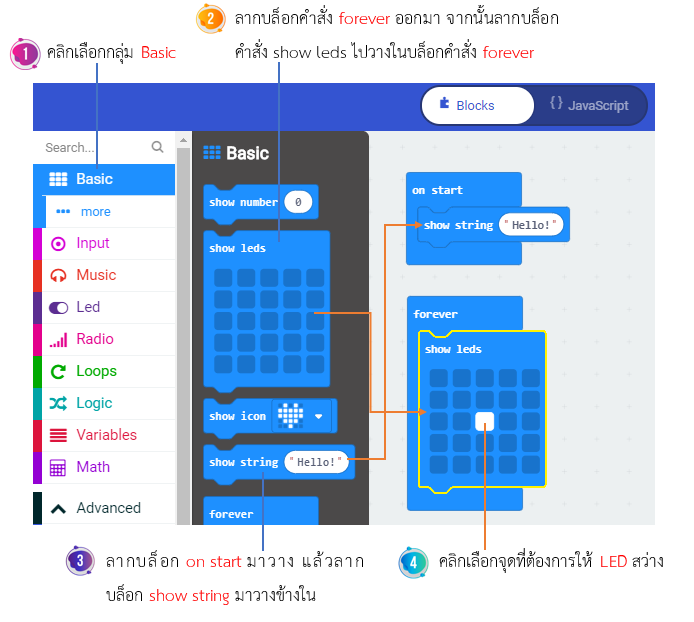 powerpoint for micro:bit makecode (javascript blocks... โปรแกรมสำหรับพัฒนาโปรแกรม